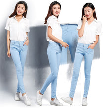 Load image into Gallery viewer, Denim Skinny White Women&#39;s Stretch Jeans Female 2019 Candy Color Cotton Jeans for Women Denim Pencil Jeans Pants Ladies Trousers