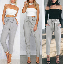 Load image into Gallery viewer, 2019 Women High Waist Elastic Harem Pants Casual Chffion OL Lady Ankle Length Capris Trouser Women Clothing Pencil Pants