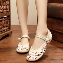 Load image into Gallery viewer, Chinese Shoes Women Embroidery Flats Traditional Embroidered Old Peking Flower Canvas Casual Shoes