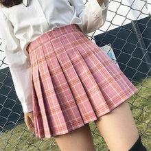 Load image into Gallery viewer, XS-3XL Women Skirt Preppy Style High Waist Chic Stitching Skirts Summer Student Pleated Skirt Women Cute Sweet Girls Dance Skirt