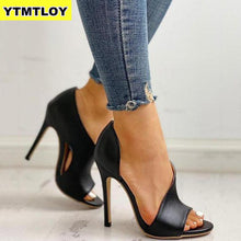 Load image into Gallery viewer, Hot Ladies Summer Sandals Fashion Solid Color Casual Open Toe Super High Heel Fish Head Pumps Rome Peep Toe Sexy Heels Gladiator