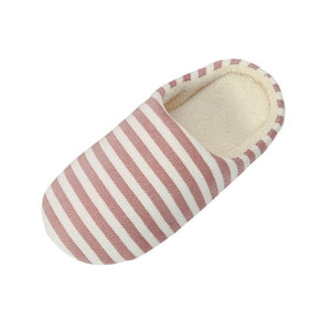 Slipper women Striped Bottom Soft Home Slippers Warm Cotton Shoes Women Indoor Slippers Slip-On Shoes for Bedroom House A30