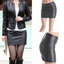 Load image into Gallery viewer, Women Sexy Bodycon Mini Skirt Faux Leather Zip High Waist Mini Short Skirt S-3XL