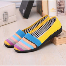 Load image into Gallery viewer, Women Loafers Spring Female Ballet Shoes Causal Flats Ladies Candy Color Stripe Shoes Slip On Comfortable Soft Zapatos Mujer