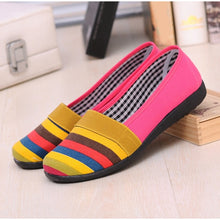 Load image into Gallery viewer, Women Loafers Spring Female Ballet Shoes Causal Flats Ladies Candy Color Stripe Shoes Slip On Comfortable Soft Zapatos Mujer