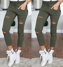 Load image into Gallery viewer, S-5XL New Hole Jeans Leggings  Europe and The United States Women Casual Casual Pants Female Cotton Wild Nine Pants Jeans Woman