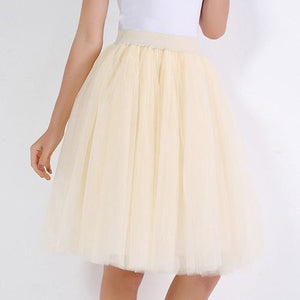 Party Train Puffy 5Layer 60CM Fashion Women Tulle Skirt Tutu Wedding Bridal Bridesmaid Overskirt Petticoat Lolita Saia 2019