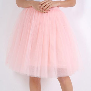 Party Train Puffy 5Layer 60CM Fashion Women Tulle Skirt Tutu Wedding Bridal Bridesmaid Overskirt Petticoat Lolita Saia 2019