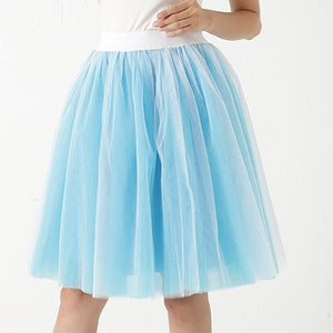 Party Train Puffy 5Layer 60CM Fashion Women Tulle Skirt Tutu Wedding Bridal Bridesmaid Overskirt Petticoat Lolita Saia 2019