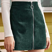 Load image into Gallery viewer, Fashion Women Sexy Corduroy Mini Bodycon Skirts For Women Preppy Style Ladies Zipper Pencil Skirts Female Sold High Waist Skirt