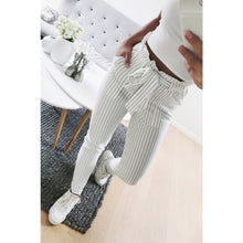 Load image into Gallery viewer, Casual Striped OL Pants Women Trouser High Waist Pant Pantalon Femme Bow Tie Pocket Pencil Pants Pantalones Mujer Cintura Alta