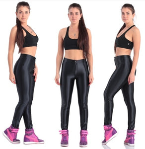 American Style Pencil Pants Shiny Disco Pants High Waist Women 'S Trousers Leggings Pants