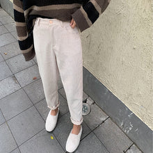 Load image into Gallery viewer, BGTEEVER Spring Autumn Women Corduroy Pants Fashion High Waist Female Straight Pants Streetwear Women Trousers Capris 2020