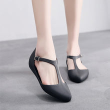 Load image into Gallery viewer, Women Flat Shoes Ballet Flats Jelly Shoes Summer Female T-Strap Point Toe Sandals Shallow Buckle Strap Comfort Ladies Footwear