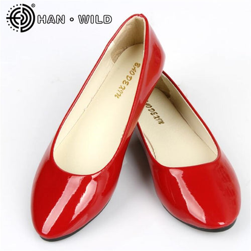 2020 Leather Flat Shoes Pointed Toe Woman Loafers Spring Autumn Casual Shoes Women Flats Candy Color Sweet Flats Plus Size 35-42