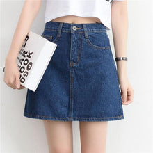 Load image into Gallery viewer, Lucyever Fashion Korean Spring Summer Women Denim Skirt High Waist Mini Skirts Jeans Plus Size Harajuku Cotton Girls Black Skirt