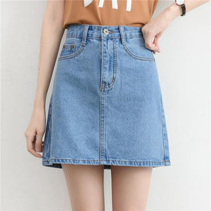 Lucyever Fashion Korean Spring Summer Women Denim Skirt High Waist Mini Skirts Jeans Plus Size Harajuku Cotton Girls Black Skirt