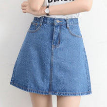 Load image into Gallery viewer, Lucyever Fashion Korean Spring Summer Women Denim Skirt High Waist Mini Skirts Jeans Plus Size Harajuku Cotton Girls Black Skirt