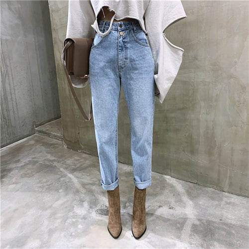 Jeans Woman Casual Harem Jeans Streetwear Denim Pants  Trousers Slouchy Jeans Femme