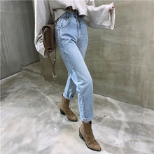 Load image into Gallery viewer, Jeans Woman Casual Harem Jeans Streetwear Denim Pants  Trousers Slouchy Jeans Femme