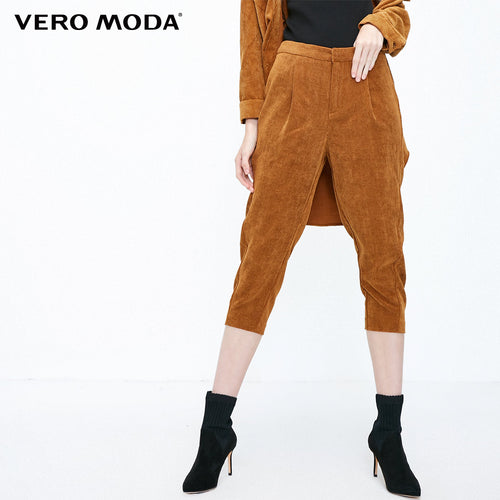 Vero Moda Corduroy Waist Pleat Cinched Legs Capri Pants | 31846J509