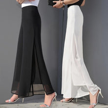 Load image into Gallery viewer, ZOGAA Women&#39;s Summer Autumn Wide Leg Long Trousers Casual Vintage High Waist Chiffon Side Split Loose Bohemia Pants Capris Solid