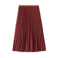 Load image into Gallery viewer, Hot Sale Summer Women&#39;s Swing Pleated Skirt Solid High Elastic Waist New A-Line Tulle Ladies Casual Mid-Calf Skirt