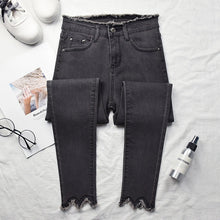 Load image into Gallery viewer, Jeans Women Elegant Streetwear Ulzzang All-match Spring Autumn High Waist Female Korean Style Slim Tight Simple Womens Trousers