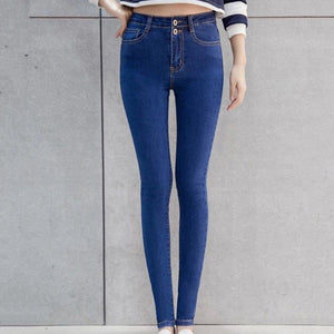 Autumn New Slim High Waist jeans woman Pencil Pants Fashion Casual Plus Size Women's Ankle-length jean femme Skinny Pants