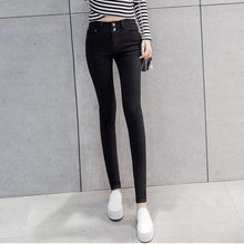 Load image into Gallery viewer, Autumn New Slim High Waist jeans woman Pencil Pants Fashion Casual Plus Size Women&#39;s Ankle-length jean femme Skinny Pants