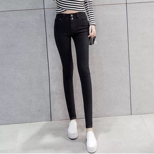 Autumn New Slim High Waist jeans woman Pencil Pants Fashion Casual Plus Size Women's Ankle-length jean femme Skinny Pants