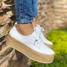 Load image into Gallery viewer, Dihope  Canvas Flats 2020 Fashion Women Ladies Espadrille Shoes Thick bottom non-slip Flats Shoes Girls Lace up Round Toe Casual