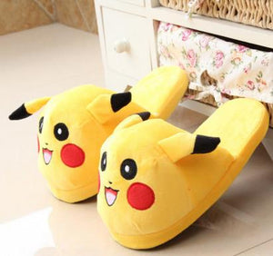 Women Anime Cartoon Pokemon Slippers Lovers Warm Woman Slippers Elf Ball Pikachu Go Plush Shoes Home House Slippers Children