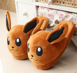 Women Anime Cartoon Pokemon Slippers Lovers Warm Woman Slippers Elf Ball Pikachu Go Plush Shoes Home House Slippers Children