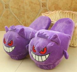 Women Anime Cartoon Pokemon Slippers Lovers Warm Woman Slippers Elf Ball Pikachu Go Plush Shoes Home House Slippers Children