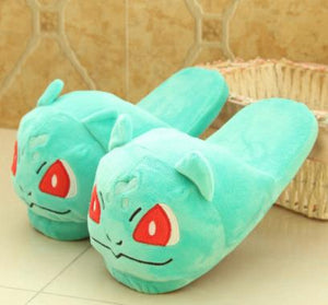 Women Anime Cartoon Pokemon Slippers Lovers Warm Woman Slippers Elf Ball Pikachu Go Plush Shoes Home House Slippers Children