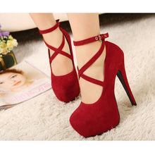 Load image into Gallery viewer, Hot Fashion New high-heeled shoes woman pumps wedding party shoes platform fashion women shoes high heels 11cm suede black 8Size