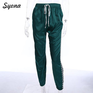 HAREM PANTS Female Side Stripe Women Sweatpants Plaid Trousers Joggers Checkered Pants Capri Loose Pantalon Blanc Femme Hiphop