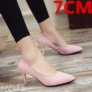 Cresfimix women fashion sweet spring & summer slip on high heel shoes lady casual sweet street & office high heel pumps a2912