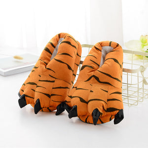 Winter Soft Warm Monster Dinosaur Paw Funny Slippers for Men Women Kids Parent-child Home House Slipper Shoes Room Cotton Shoes