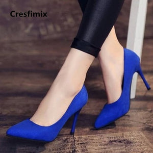 Cresfimix women fashion sweet spring & summer slip on high heel shoes lady casual sweet street & office high heel pumps a2912