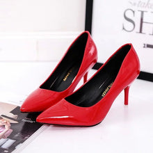 Load image into Gallery viewer, Hot Selling Women Shoes Pointed Toe Pumps Patent Leather Dress Red 8CM High Heels Boat Shoes Shadow Wedding Shoes Zapatos Mujer