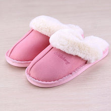 Load image into Gallery viewer, Women Fur Slippers Winter Warm Shoes Women Suede Plush House Slippers Indoor Outdoor Couples Cotton Memory Foam Zapatillas Mujer