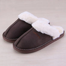 Load image into Gallery viewer, Women Fur Slippers Winter Warm Shoes Women Suede Plush House Slippers Indoor Outdoor Couples Cotton Memory Foam Zapatillas Mujer