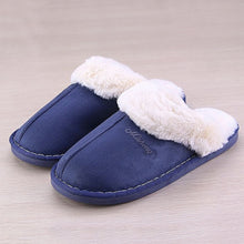 Load image into Gallery viewer, Women Fur Slippers Winter Warm Shoes Women Suede Plush House Slippers Indoor Outdoor Couples Cotton Memory Foam Zapatillas Mujer