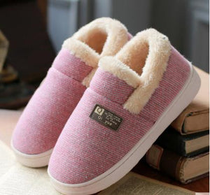 WHOHOLL Women Winter Warm Fur Slippers men Slippers Cotton Sheep Lovers Home Slippers Indoor Plush Size House Shoes Woman