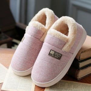 WHOHOLL Women Winter Warm Fur Slippers men Slippers Cotton Sheep Lovers Home Slippers Indoor Plush Size House Shoes Woman