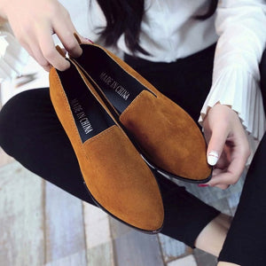 2019 Spring Women Loafers Flats Shoe Women Casual Shoes Suede Slip on Boat shoes Female Shoe Comfortable Ballet Flats Size 35-40