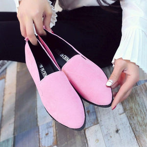 2019 Spring Women Loafers Flats Shoe Women Casual Shoes Suede Slip on Boat shoes Female Shoe Comfortable Ballet Flats Size 35-40