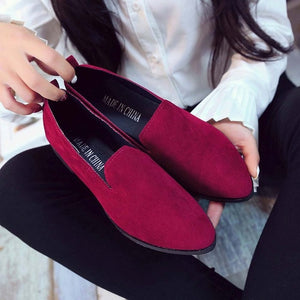 2019 Spring Women Loafers Flats Shoe Women Casual Shoes Suede Slip on Boat shoes Female Shoe Comfortable Ballet Flats Size 35-40